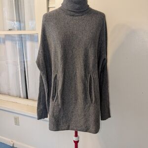 Garnet Hill Charcoal Cowl Neck Oversize Sweater